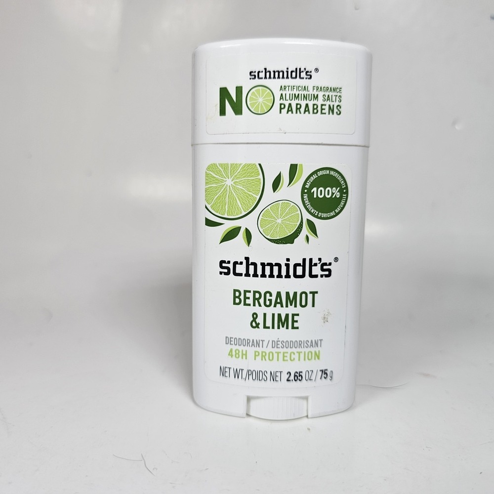 Schmidt's BERGAMOT + LIME Natural Aluminum Free Deodorant 48H Protection 2.65oz